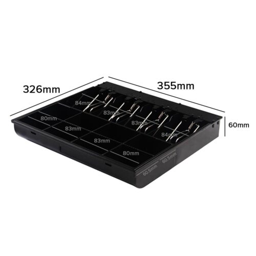 Black Heavy Duty Cash Drawer Electronic 4 Bills 8 Coins Cheque Slot Tray Pos 410 - Image 3