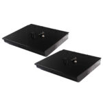 2x 4 Bills 8 Coins Cash Tray with Lockable Lid Heavy Duty Spare Cash Tray Black