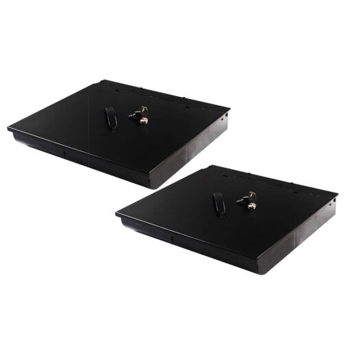 2x 4 Bills 8 Coins Cash Tray with Lockable Lid Heavy Duty Spare Cash Tray Black
