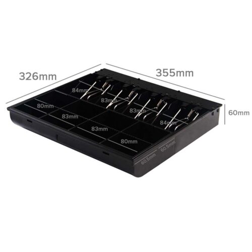 2x 4 Bills 8 Coins Cash Tray with Lockable Lid Heavy Duty Spare Cash Tray Black - Image 2