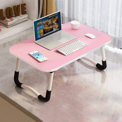 Pink Portable Bed Table Adjustable Folding Bed Sofa Study Table Laptop Mini Desk Breakfast Tray Decor - Image 2