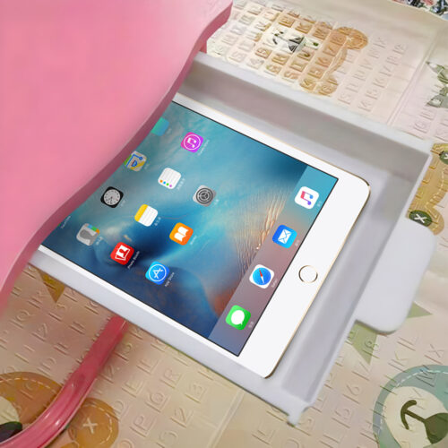 Pink Portable Bed Table Adjustable Folding Mini Desk with Mini Drawer Cup Holder - Image 9