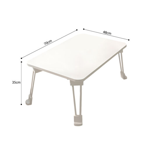 White Portable Bed Table Adjustable Folding Mini Desk with Cup Holder - Image 5