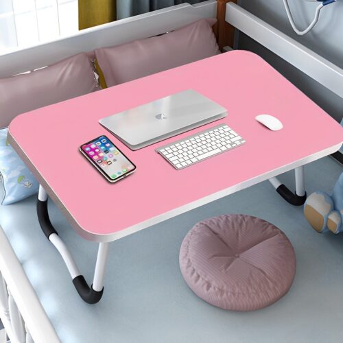 2x Pink Portable Bed Table Adjustable Folding Bed Sofa Study Table Laptop Mini Desk Breakfast Tray Decor - Image 3