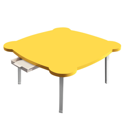 Yellow Minimalist Cat Ear Portable Floor Table Small Space-Saving Mini Desk Decor
