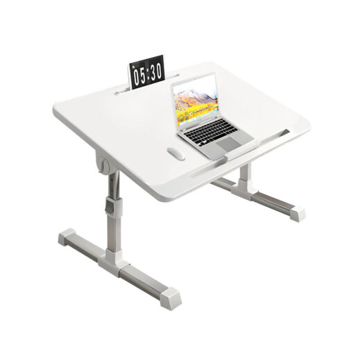 60X40cm White Small Laptop Bed Portable Folding Study Table Adjustable