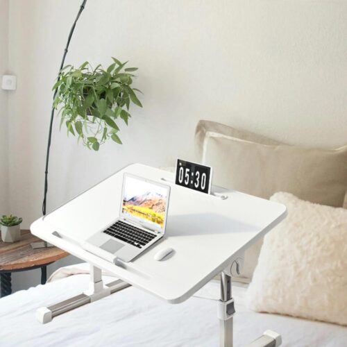60X40cm White Small Laptop Bed Portable Folding Study Table Adjustable - Image 5