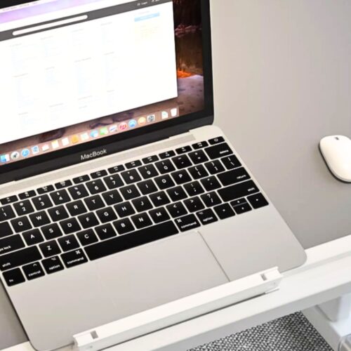 60X40cm Grey Small Laptop Bed Portable Folding Study Table Adjustable - Image 4