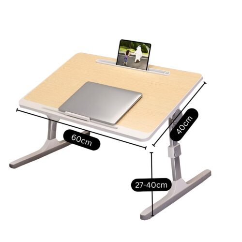 60X40cm Wood Small Laptop Bed Portable Folding Study Table Adjustable - Image 6