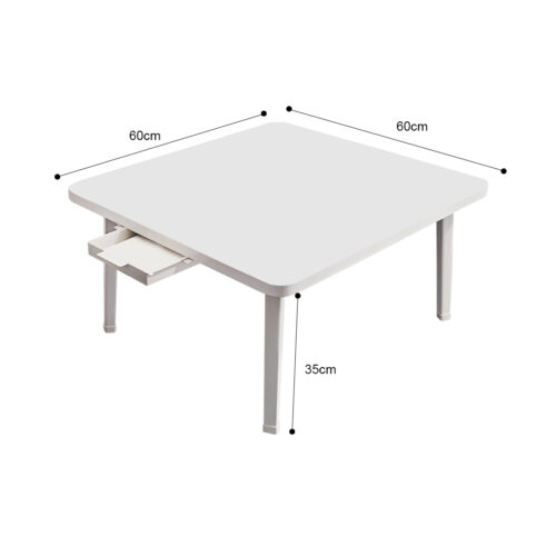 2x White Portable Floor Table Small Square Space-Saving Mini Desk Decor - Image 3