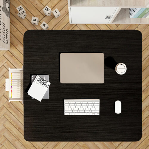 2x Black Portable Floor Table Small Square Space-Saving Mini Desk Decor - Image 3
