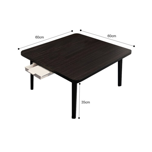 2x Black Portable Floor Table Small Square Space-Saving Mini Desk Decor - Image 4