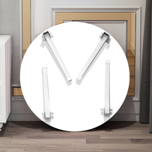 2x White Portable Floor Table Small Round Space-Saving Mini Desk Decor - Image 5