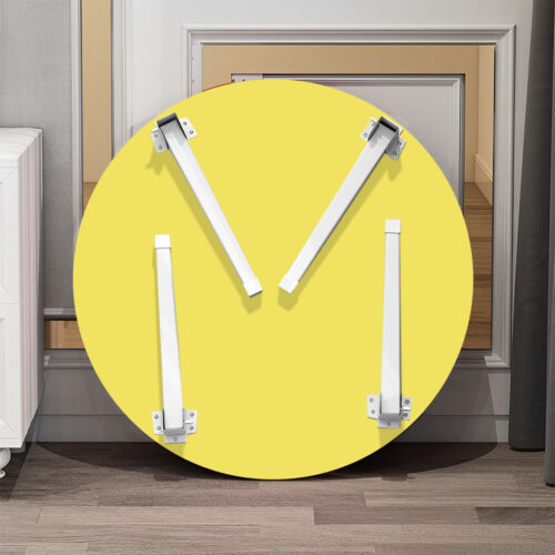 2x Yellow Portable Floor Table Small Round Space-Saving Mini Desk Decor - Image 5