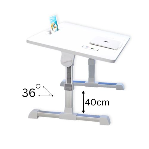 2x 60X40cm White Small Laptop Bed Portable Folding Study Table Adjustable - Image 2