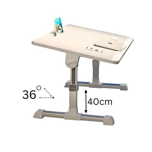 2x 60X40cm Grey Small Laptop Bed Portable Folding Study Table Adjustable - Image 2