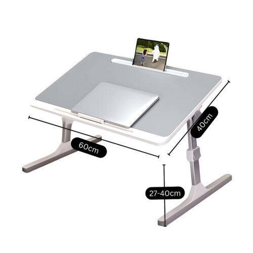 2x 60X40cm Grey Small Laptop Bed Portable Folding Study Table Adjustable - Image 6