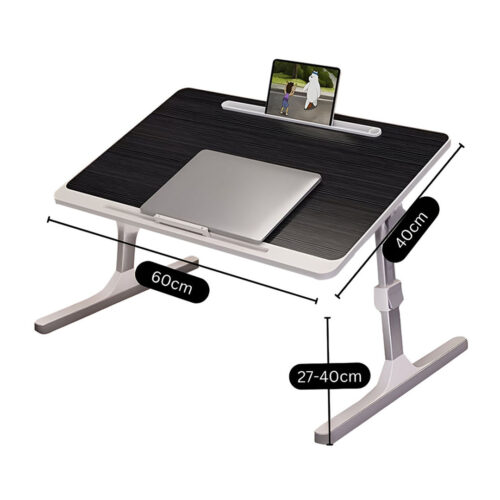 2x 60X40cm Black Small Laptop Bed Portable Folding Study Table Adjustable - Image 6