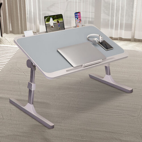 2x 70X45cm Grey Small Laptop Bed Portable Folding Study Table Adjustable - Image 3
