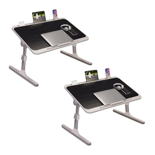 2x 70X45cm Black Small Laptop Bed Portable Folding Study Table Adjustable