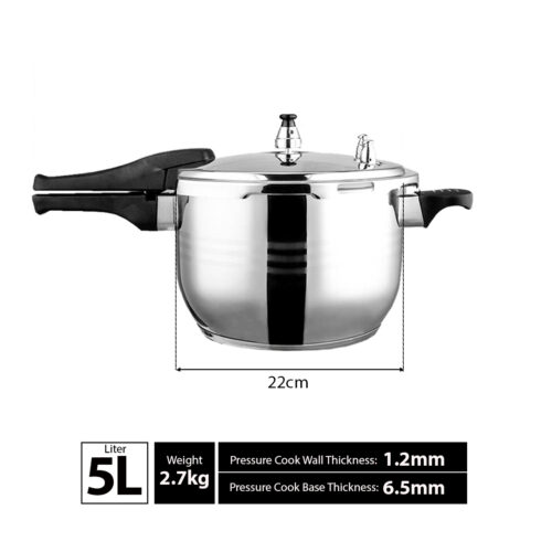 5L Commercial Grade Stainless Steel Pressure Cooker - Image 7