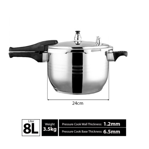 8L Commercial Grade Stainless Steel Pressure Cooker - Image 7