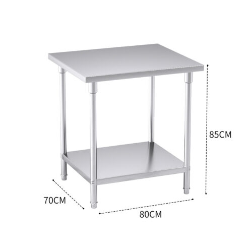 80*70*85cm Commercial Catering Kitchen Stainless Steel Prep Work Bench - Image 3