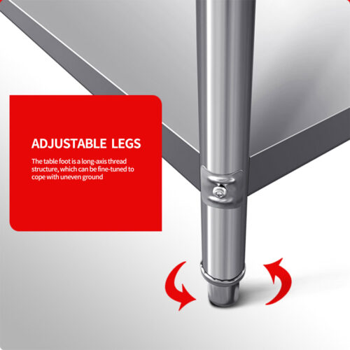 80*70*85cm Commercial Catering Kitchen Stainless Steel Prep Work Bench - Image 6