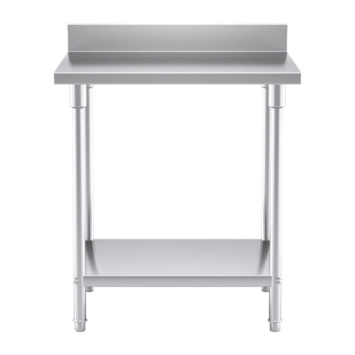 Commercial Catering Kitchen Stainless Steel Prep Work Bench Table with Back-splash 80*70*85cm - Image 2