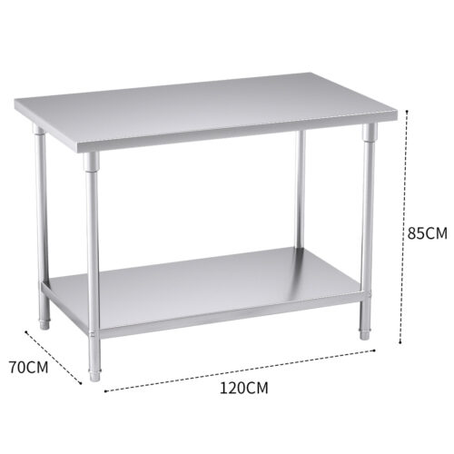 120*70*85cm Commercial Catering Kitchen Stainless Steel Prep Work Bench - Image 3