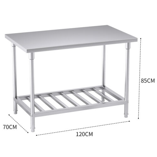 120*70*85cm Commercial Catering Kitchen Stainless Steel Prep Work Bench - Image 3