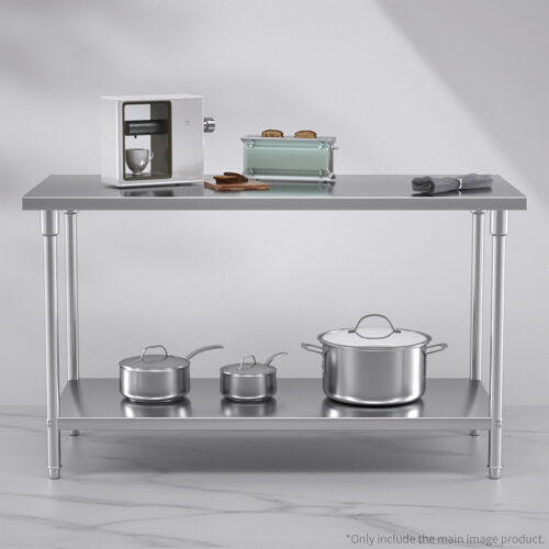 150*70*85cm Commercial Catering Kitchen Stainless Steel Prep Work Bench - Image 4