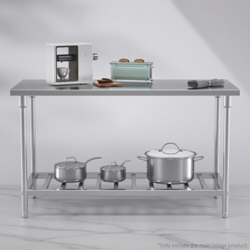 150*70*85cm Commercial Catering Kitchen Stainless Steel Prep Work Bench - Image 4
