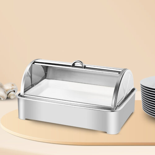 59x38.5cm Silver Color Ceramic Serving Bowl Chafing Dish for Kitchen - Image 6