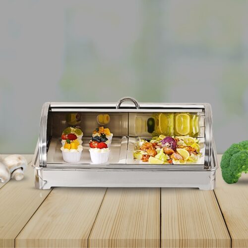 59x38.5cm Silver Color Ceramic Serving Bowl Chafing Dish for Kitchen - Image 6
