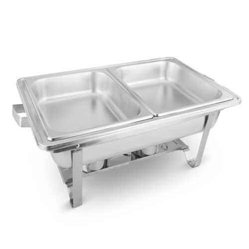 4.5L Dual Tray Stainless Steel Chafing Food Warmer Catering Dish - Image 3