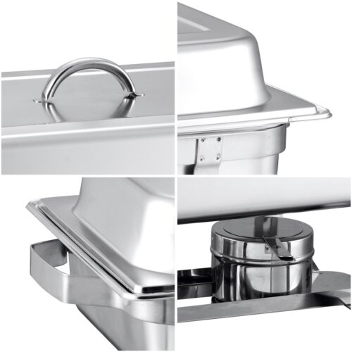 4.5L Dual Tray Stainless Steel Chafing Food Warmer Catering Dish - Image 6