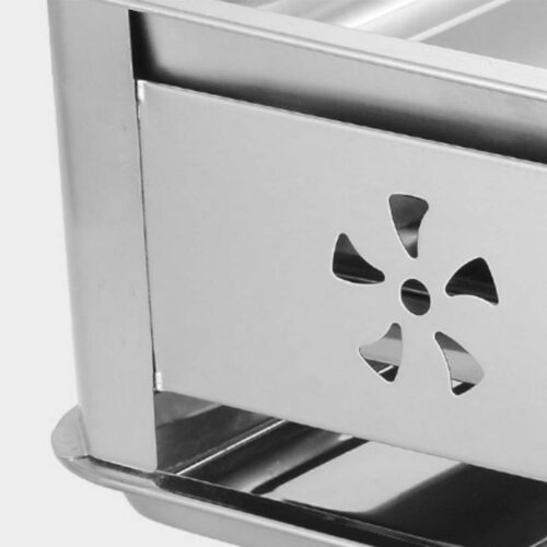 2x 45CM Portable Stainless Steel Outdoor Chafing Dish BBQ Fish Stove Grill Plate - Image 5