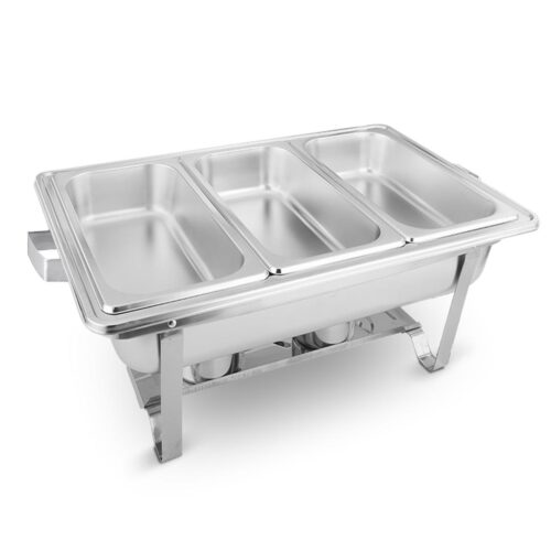 3L Triple Tray Stainless Steel Chafing Food Warmer Catering Dish - Image 3