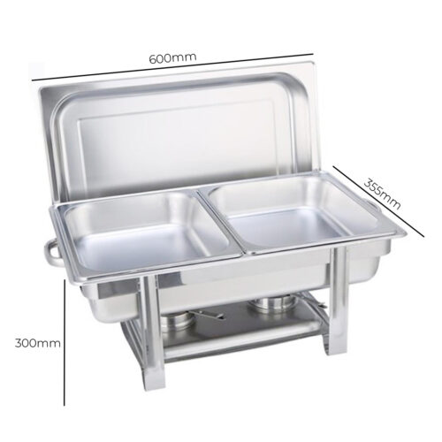 Double Tray Stainless Steel Chafing Catering Dish Food Warmer - Image 7