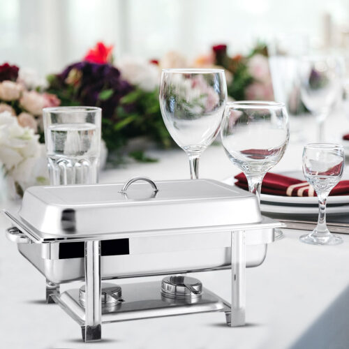 Triple Tray Stainless Steel Chafing Catering Dish Food Warmer - Image 3