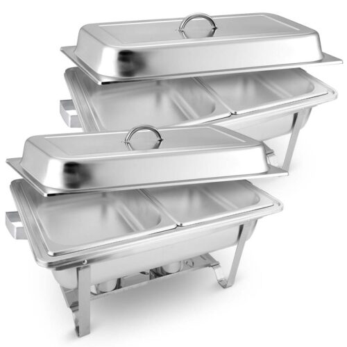 2x 4.5L Dual Tray Stainless Steel Chafing Food Warmer Catering Dish