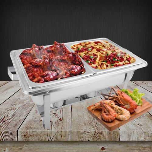 2x 4.5L Dual Tray Stainless Steel Chafing Food Warmer Catering Dish - Image 5