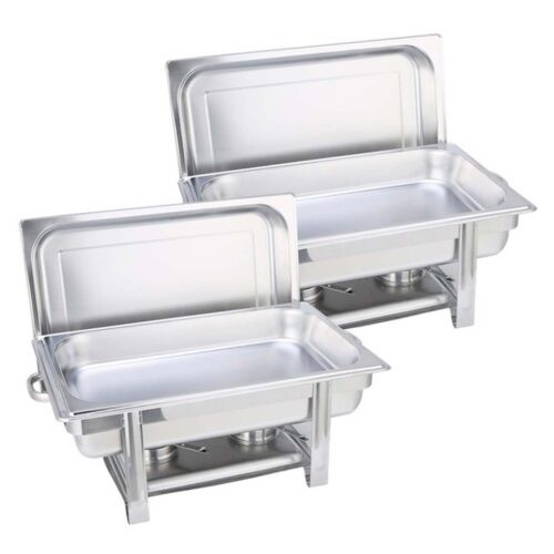 2x Single Tray Stainless Steel Chafing Catering Dish Food Warmer
