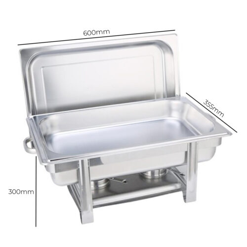 2x Single Tray Stainless Steel Chafing Catering Dish Food Warmer - Image 6