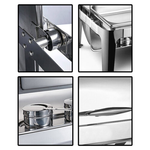 6.5L Stainless Steel Double Soup Tureen Bowl Station Roll Top Buffet Chafing Dish Catering Chafer Food Warmer Server - Image 6