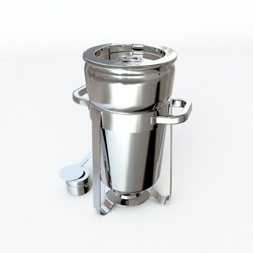 4x 7L Round Stainless Steel Soup Warmer Marmite Chafer Full Size Catering Chafing Dish - Image 3