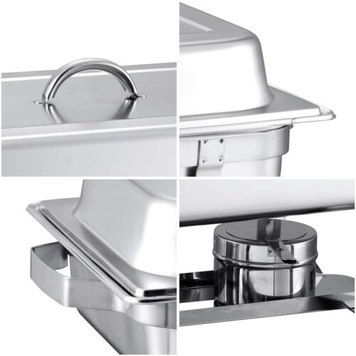 4x 4.5L Dual Tray Stainless Steel Chafing Food Warmer Catering Dish - Image 6