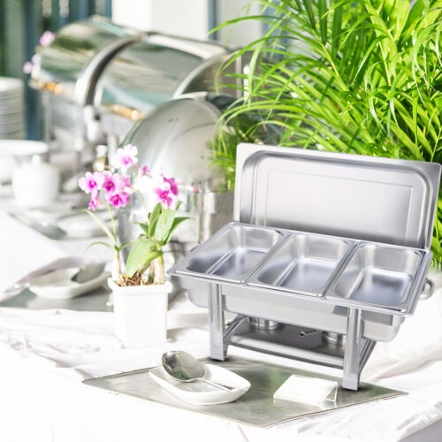 4x Stainless Steel Chafing Triple Tray Catering Dish Food Warmer - Image 6