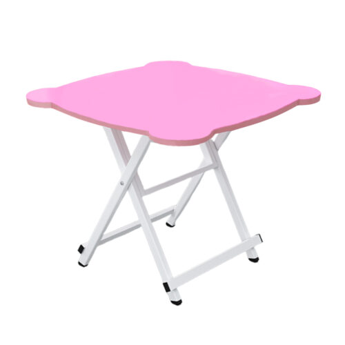 Pink Minimalist Cat Ear Folding Table Indoor Outdoor Portable Stall Desk Decor